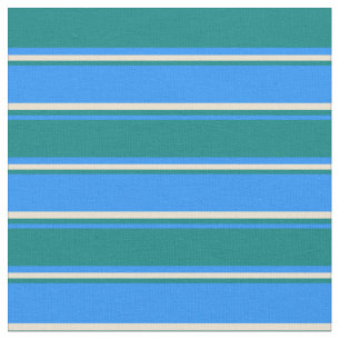 Tela Patrón de líneas/bandas azules, Verde azuladas y b