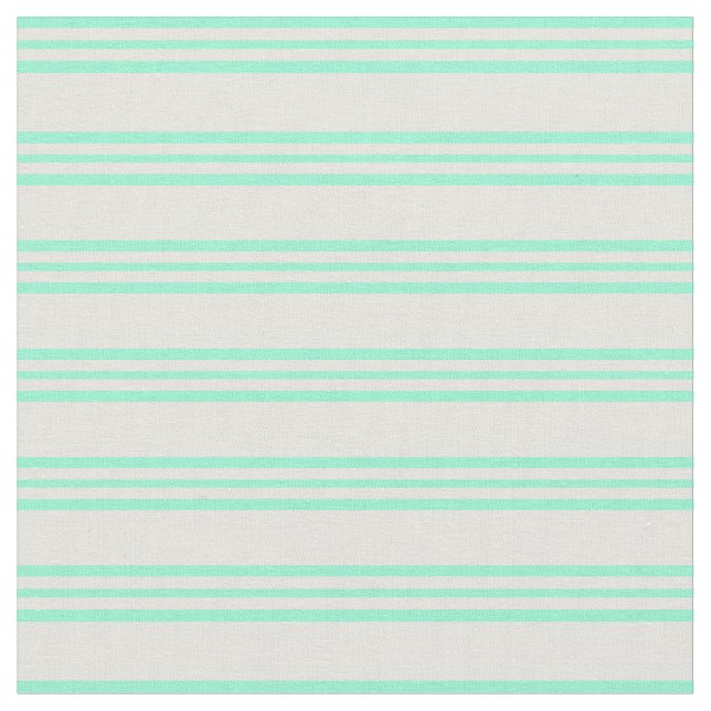 Tela Patrón de líneas Beige y Aquamarine (De cerca)