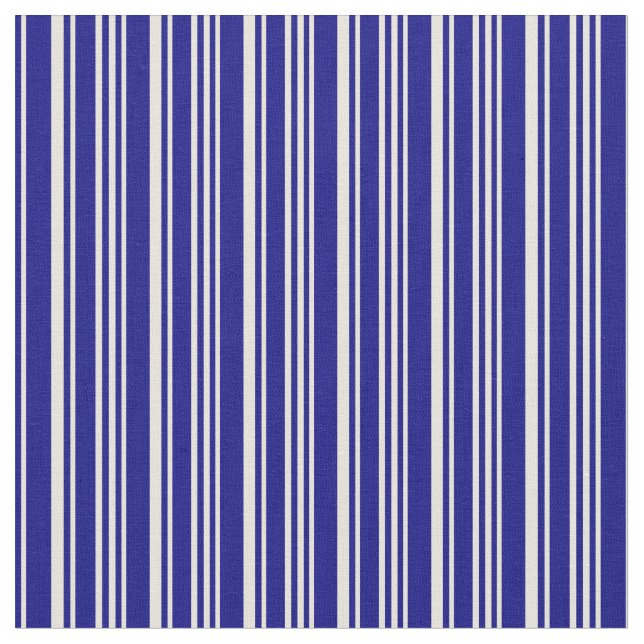 Tela Patrón de líneas beige y azul (De cerca)