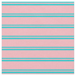 Tela Patrón de líneas color turquesa oscuro y rosa clar