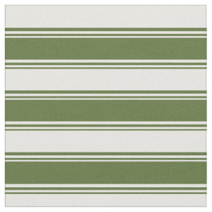 Tela Patrón de líneas de color verde y blanco de oliva 