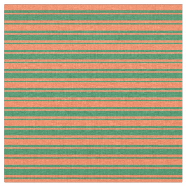 Tela Patrón de líneas de coral y verde del mar (De cerca)