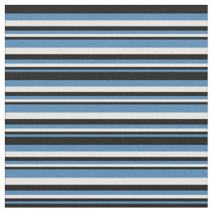 Tela Patrón de líneas de crema azul, negro y de menta