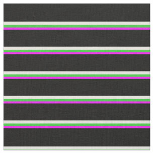 Tela Patrón de líneas de fucsia, verde limón, beige y n