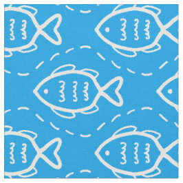 Tela Patrón de líneas de oleada de peces del mar Náutic
