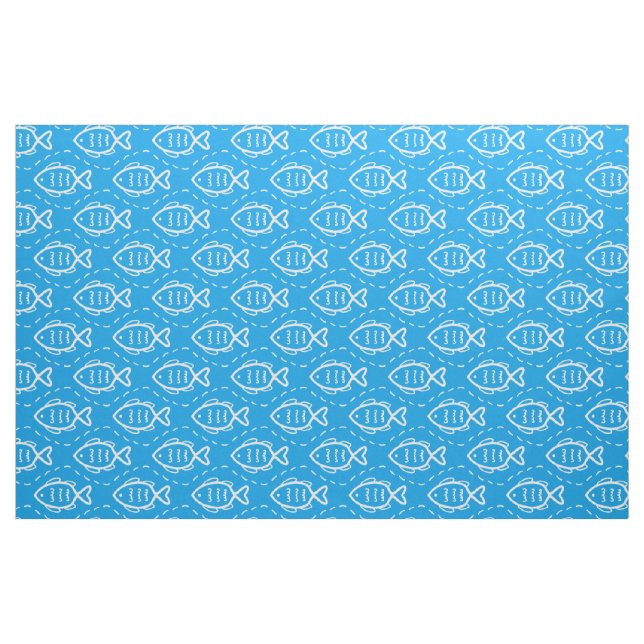 Tela Patrón de líneas de oleada de peces del mar Náutic ("Cuarto gordo" (fat quarter))