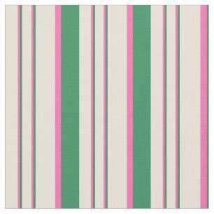 Tela Patrón de líneas de verde marino, rosa caliente y 