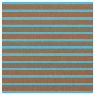 Tela Patrón de líneas/rayas azules y marrones del cielo