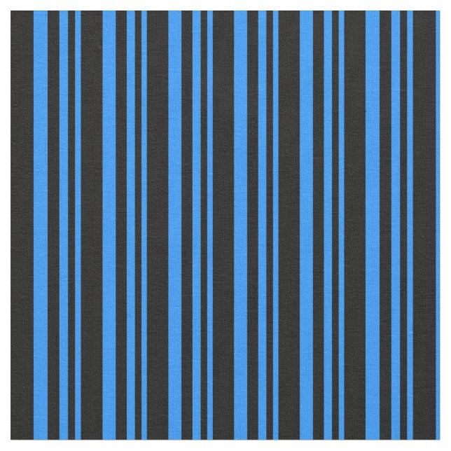 Tela Patrón de líneas/rayas azules y negras (De cerca)
