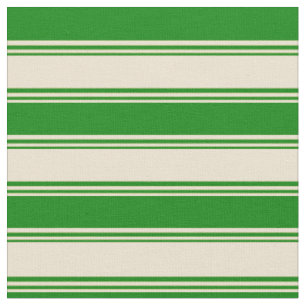 Tela Patrón de líneas/rayas beige y verde