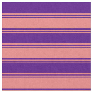 Tela Patrón de líneas/rayas de coral claro e índigo