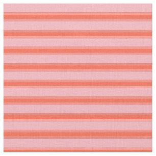 Tela Patrón de líneas/rayas rosadas y rojas claras