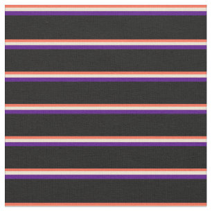 Tela Patrón de líneas rojas, beiges, índigo y negras