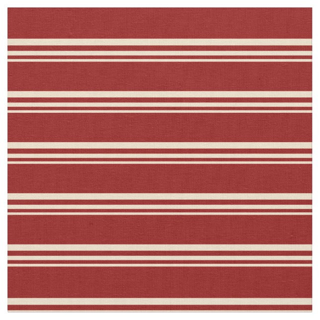 Tela Patrón de líneas rojas tan y oscuro (De cerca)