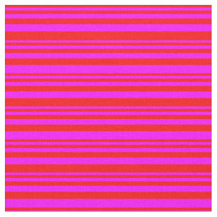 Tela Patrón de líneas rojas y de fucsia