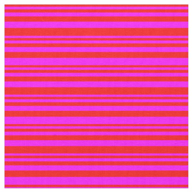 Tela Patrón de líneas rojas y de fucsia (De cerca)