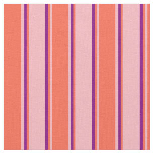 Tela Patrón de líneas rosa claro, rojo y púrpura