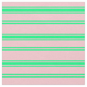 Tela Patrón de líneas rosadas y verdes
