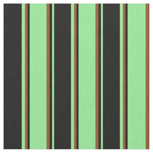 Tela Patrón de líneas verdes, negras y marrones (De cerca)