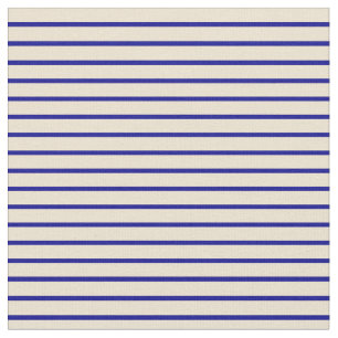 Tela Patrón de lino azul beige y oscuro