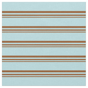 Tela Patrón de lino azul marrón y polvo