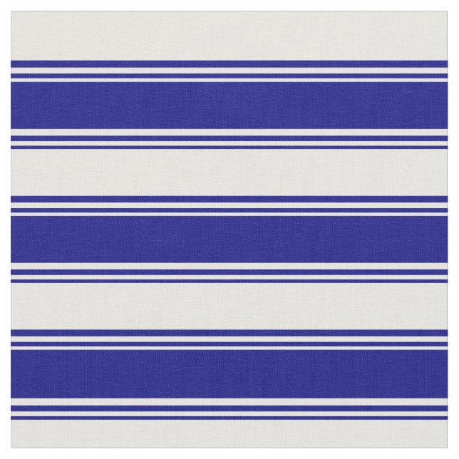Tela Patrón de lino azul y blanco (De cerca)