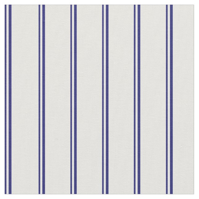 Tela Patrón de lino azul y blanco medianoche (De cerca)