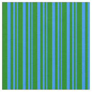 Tela Patrón de lino azul y verde
