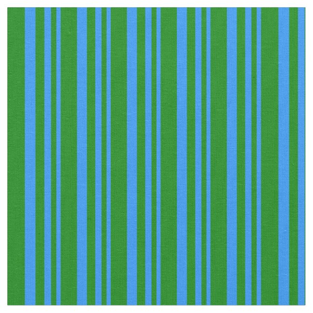 Tela Patrón de lino azul y verde (De cerca)