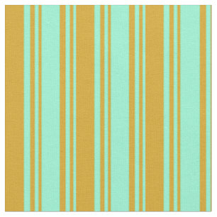 Tela Patrón de lino de color Aquamarina y Goldenrod