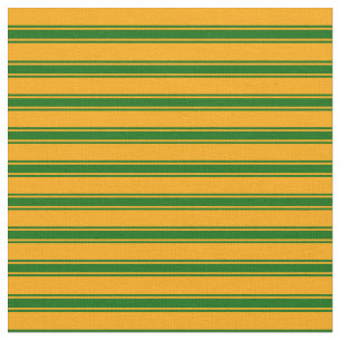 Tela Patrón de lino de color verde oscuro y naranja
