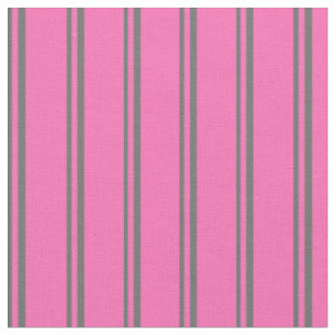 Tela Patrón de lino gris oscuro y rosa caliente