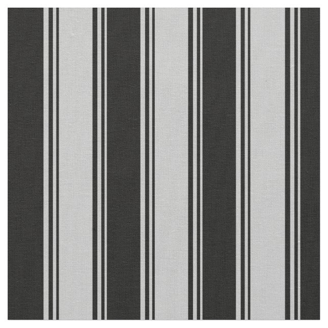 Tela Patrón de lino gris y negro (De cerca)