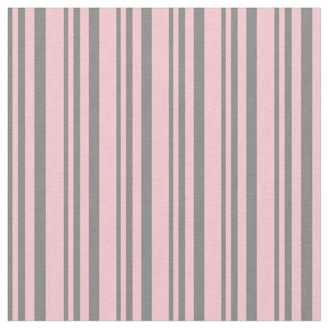 Tela Patrón de lino gris y rosa (De cerca)