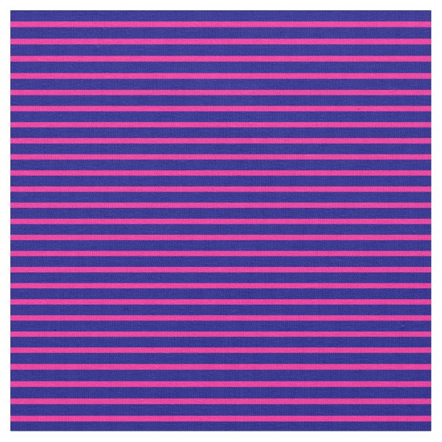 Tela Patrón de lino rosa y azul profundo (De cerca)