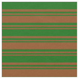 Tela Patrón de lino verde marrón y oscuro