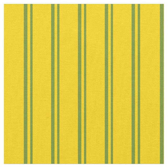Tela Patrón de lino verde y amarillo (De cerca)
