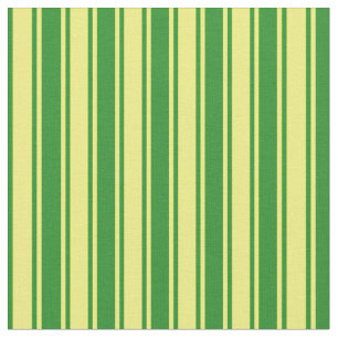 Tela Patrón de lino verde y amarillo del bosque