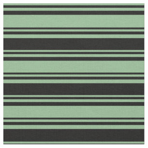 Tela Patrón de lino verde y negro del Mar Oscuro