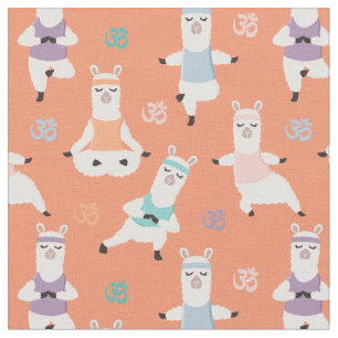 Tela Patrón de Llamas Yoga  Personajes divertidos de Y