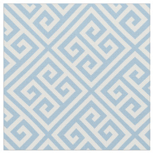 Tela Patrón de Llave Griega Azul Celeste