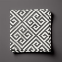 Patrón de Llave Griega Gris Carbón