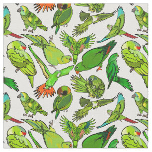 Tela Patrón de loro verde