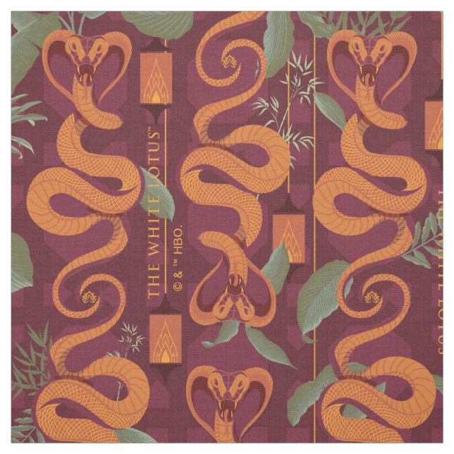 Tela Patrón de lujo serpenteante: el Lotus blanco (Retal)