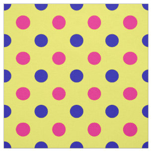 Tela Patrón de lunares amarillo rosa azul