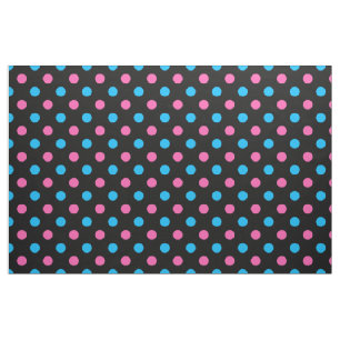 Tela Patrón de lunares azul rosa negro