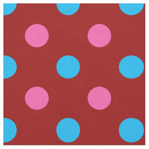 Tela Patrón de lunares rojos rosados y azules
