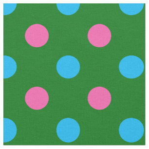 Tela Patrón de lunares verde rosa azul