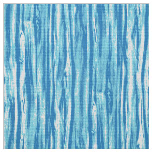 Tela Patrón de madera flotante - azul océano y blanco