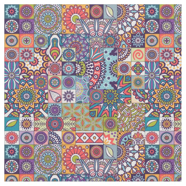 Tela Patrón de Mandala (De cerca)